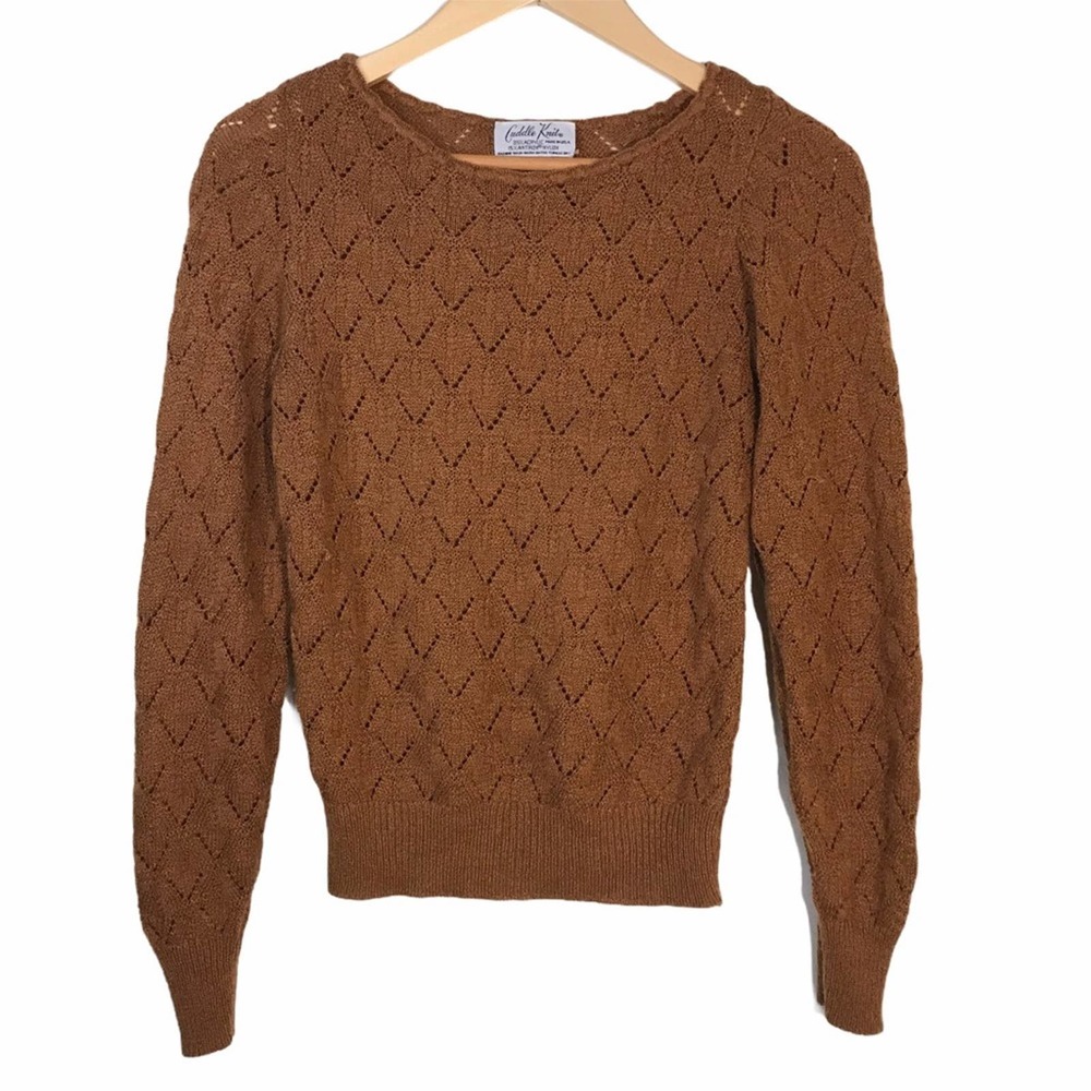 Vintage Cuddle Knit Golden Orange Sweater